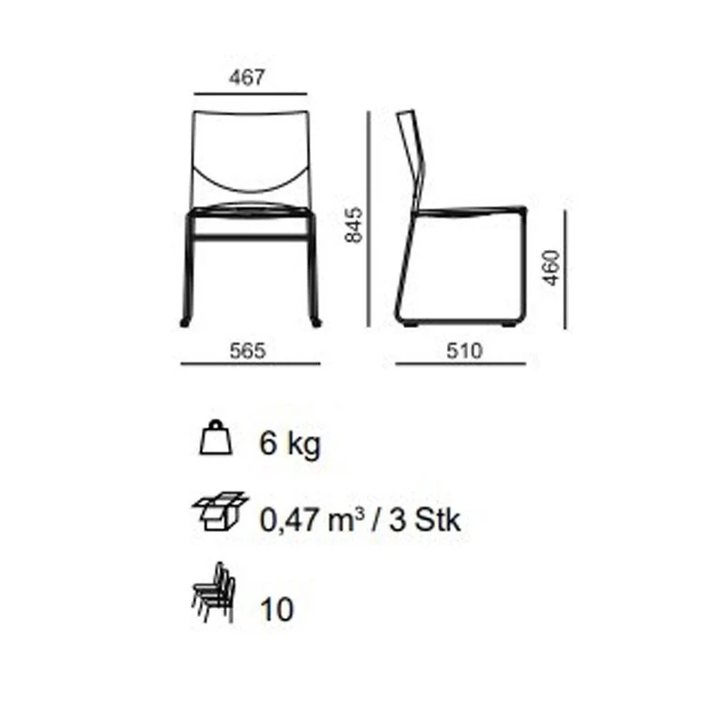 Besucherstuhl PLUS 4 - Kufenstuhl - Stuhl Reihenverbindbar ohne Polster - Beste Qualität & Design! - Auf Rechnung kaufen