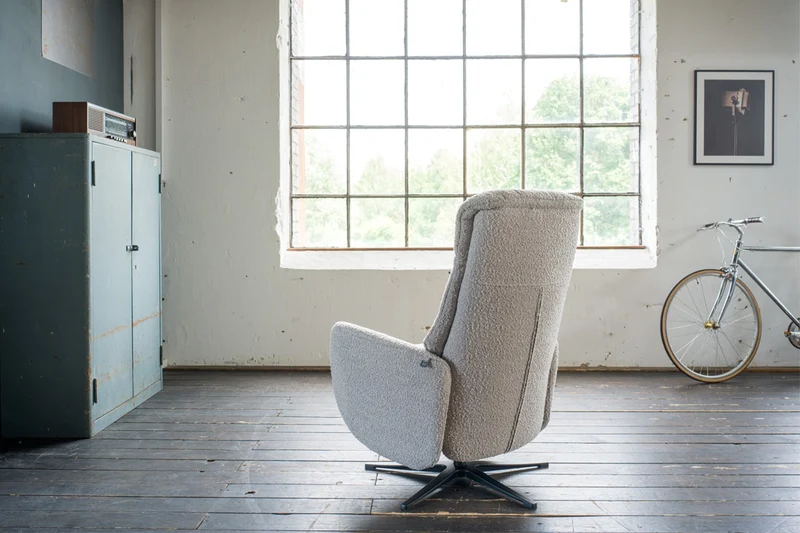 KAWOLA Sessel SARI Relaxsessel drehbar Stoff taupe