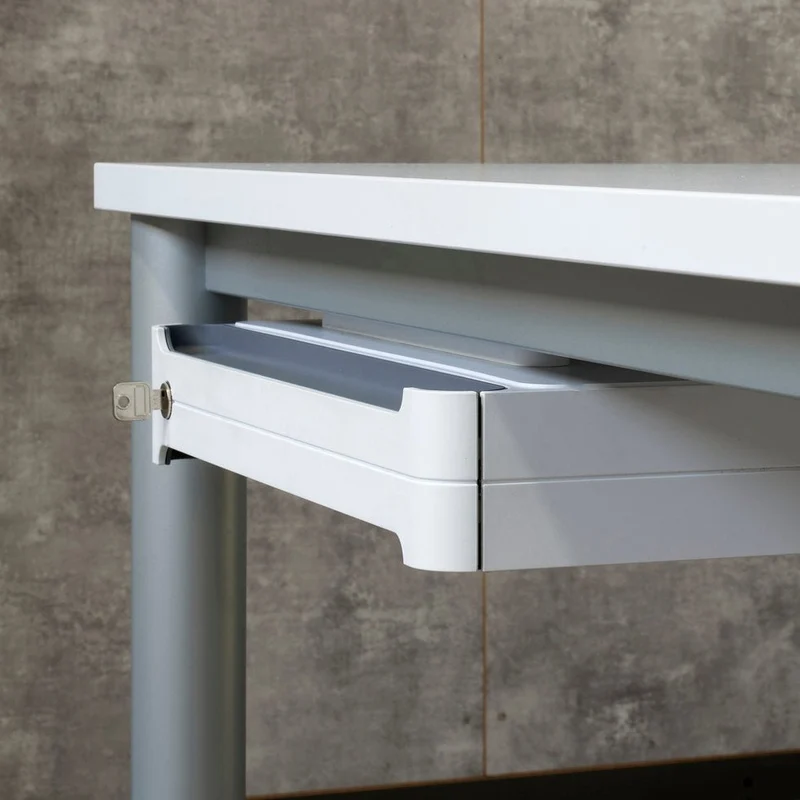 Design Unterbauschublade Schreibtisch Schublade mit Distanzhalter - Soft Stop - Abschließbar - B 43 x T 41 x H 7 cm auf Rechnung kaufen🇩🇪