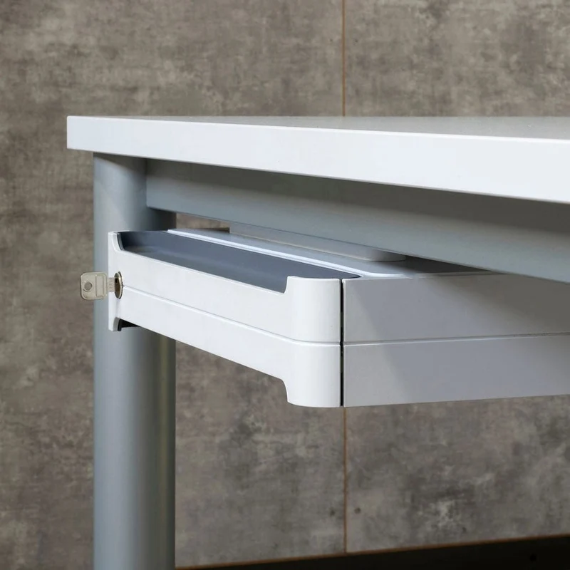 Design Unterbauschublade Schreibtisch Schublade mit Distanzhalter - Soft Stop - Abschließbar - B 43 x T 41 x H 7 cm auf Rechnung kaufen🇩🇪
