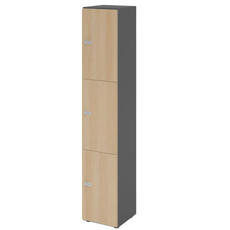 Schließfachschrank Pure - 3 Wert-Fächer H215,6 cm- Locker - Garderobenschrank