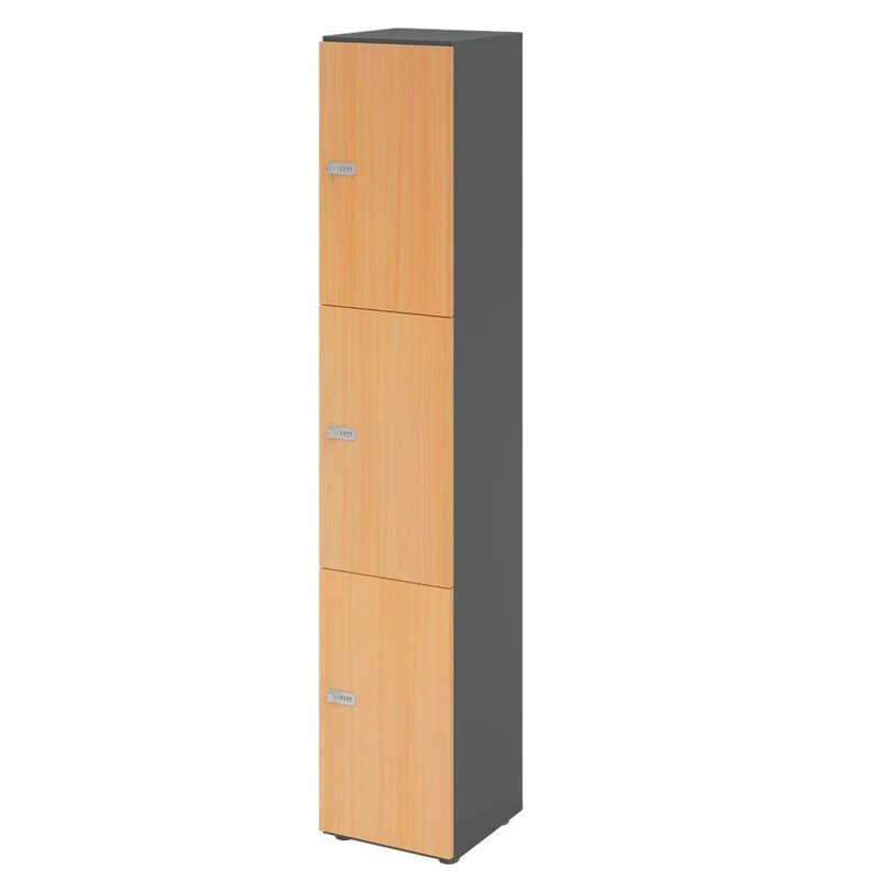 Schließfachschrank Pure - 3 Wert-Fächer H215,6 cm- Locker - Garderobenschrank