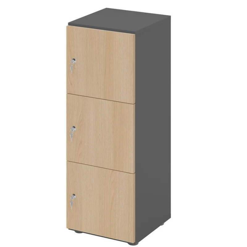 Schließfachschrank Pure - 3 Fächer H110 cm - Locker - Garderobenschrank