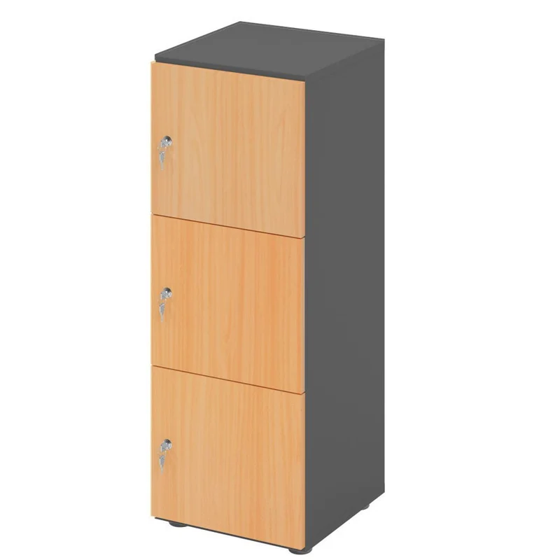 Schließfachschrank Pure - 3 Fächer H110 cm - Locker - Garderobenschrank