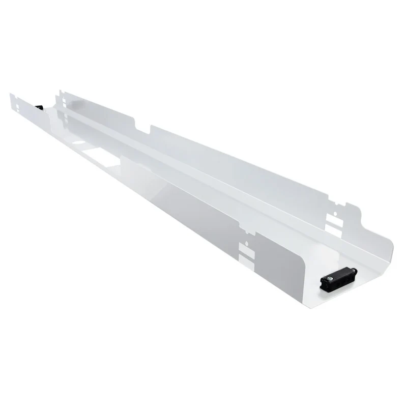 Kabelkanal Kabelwanne für Schreibtisch abklappbar - Weiß / Schwarz / Silber