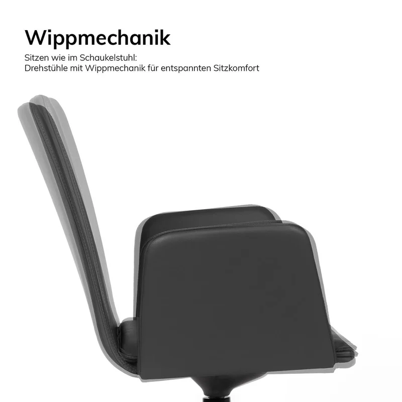 lento Smart Z Besucherstuhl Leder - Konferenzstuhl mit Wippfunktion