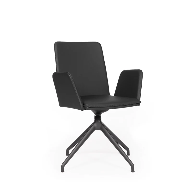 lento Smart Z Besucherstuhl Leder - Konferenzstuhl mit Wippfunktion