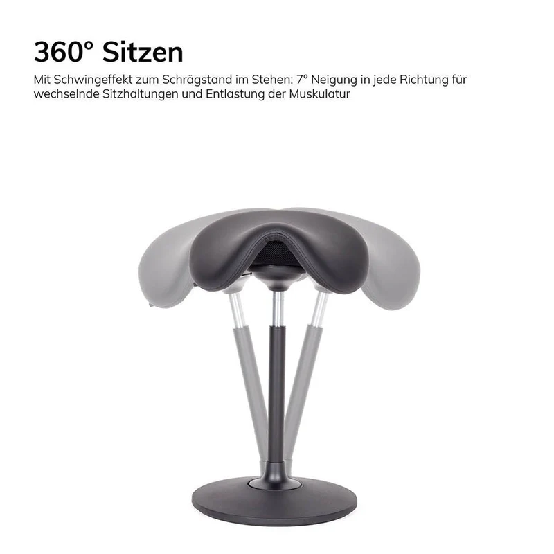 lento Stehhilfe - Ergonomischer Pendelhocker / Sattelsitz / Stehhocker für einen gesunden Rücken - Kunstleder Antibakteriell