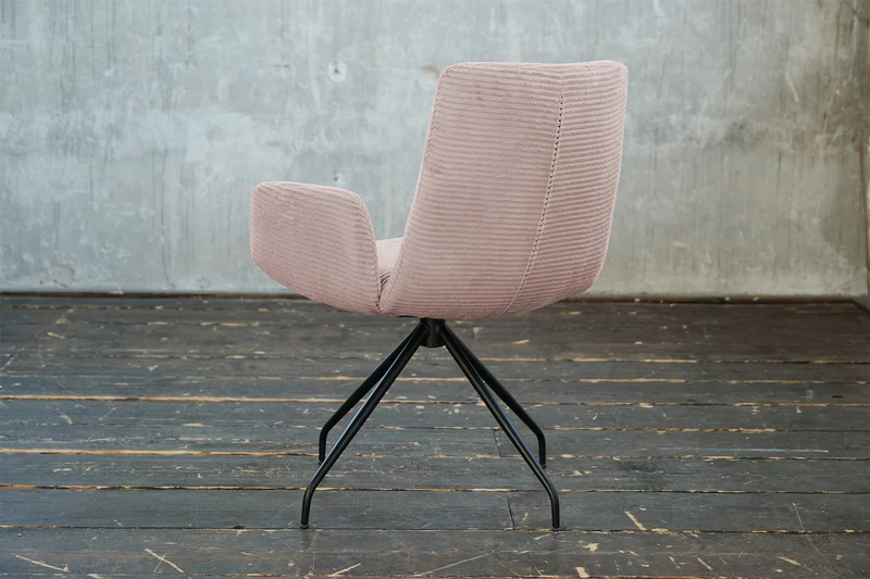 KAWOLA Stuhl NEW CHARME Drehstuhl Esszimmersessel Cord rosa