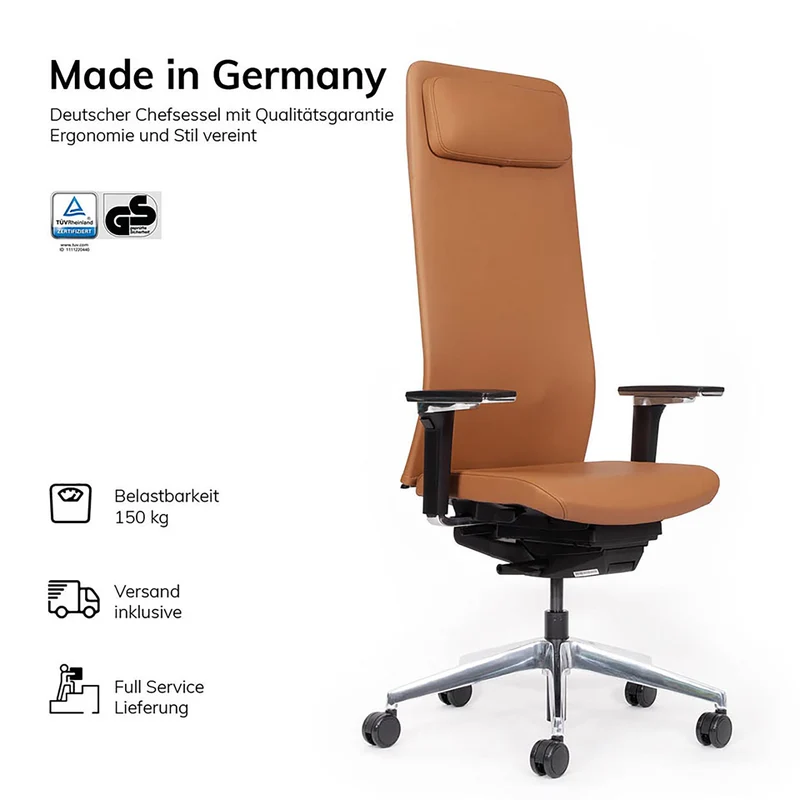 Ergonomischer Bürostuhl Echtleder lento Matrix MT14
