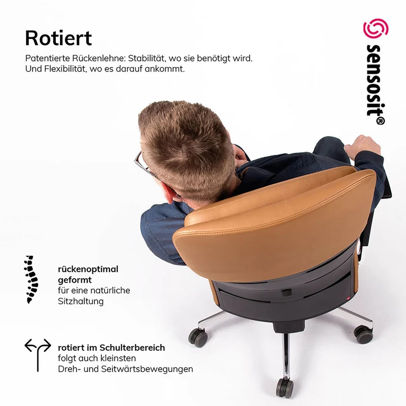 Ergonomischer Bürostuhl Echtleder lento Matrix MT14