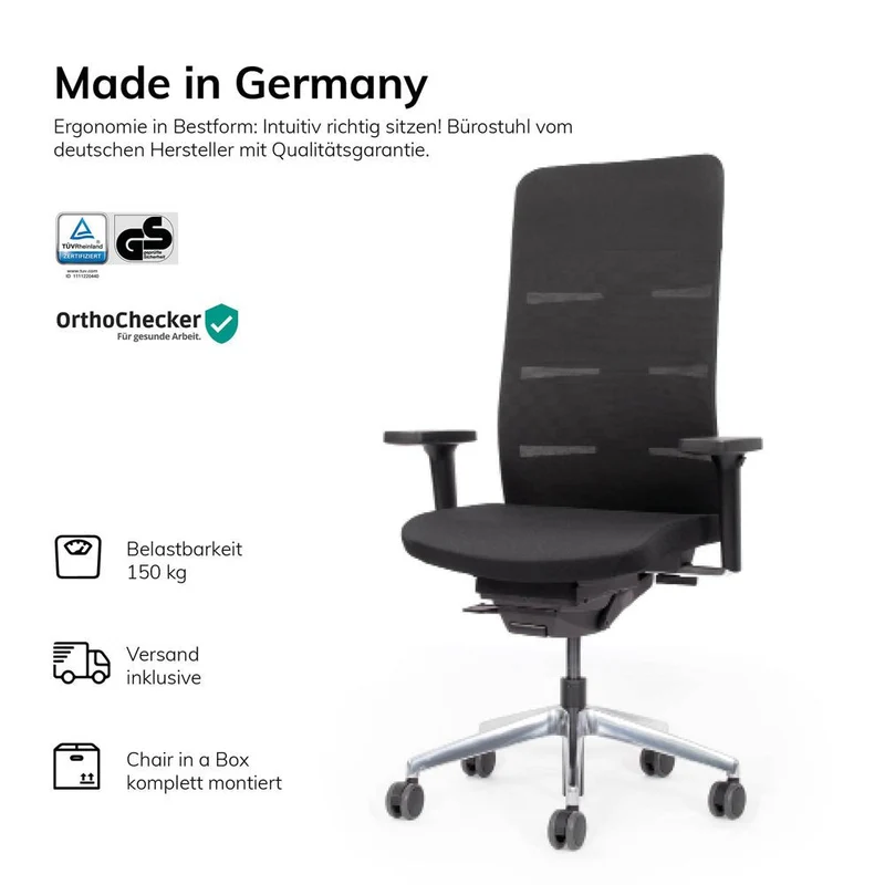 Ergonomischer Bürostuhl Netzrücken lento Matrix MT13 | Anthrazit