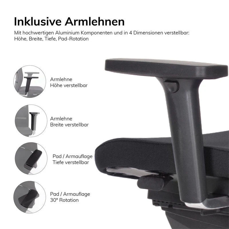 Ergonomischer Bürostuhl Netzrücken lento Matrix MT13 | Anthrazit
