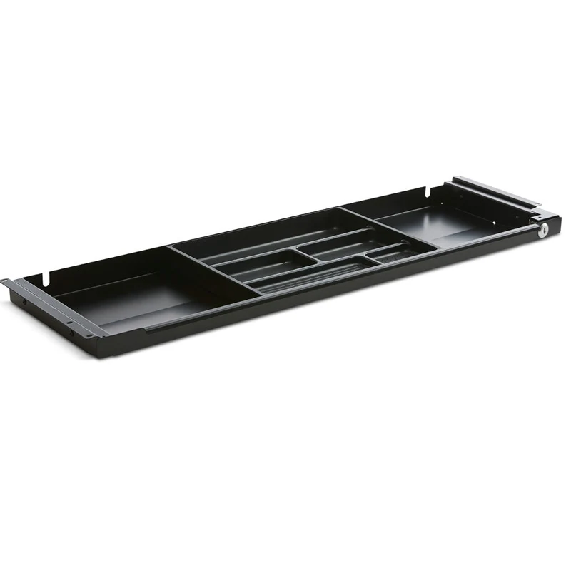 Unterbauschublade Schreibtisch Schublade Schwarz Slim Tray - B 87,6 x T 26 x H 3,2/4,5 cm