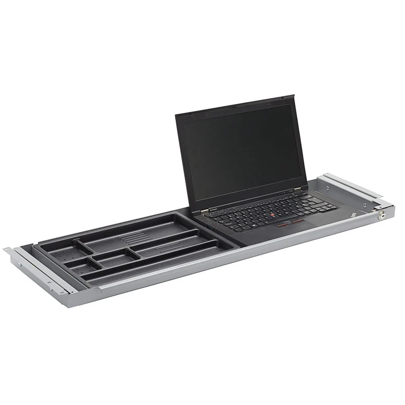 Unterbauschublade Schreibtisch Schublade Schwarz Slim Tray - B 87,6 x T 26 x H 3,2/4,5 cm