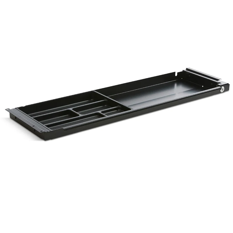 Unterbauschublade Schreibtisch Schublade Schwarz Slim Tray - B 87,6 x T 26 x H 3,2/4,5 cm