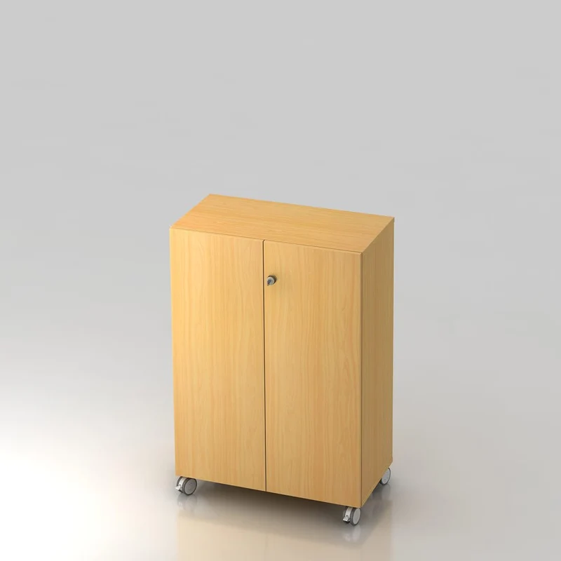 Mobiler Aktenschrank Büroschrank Pure - 3 Ordnerhöhen 80cm breit auf Rollen