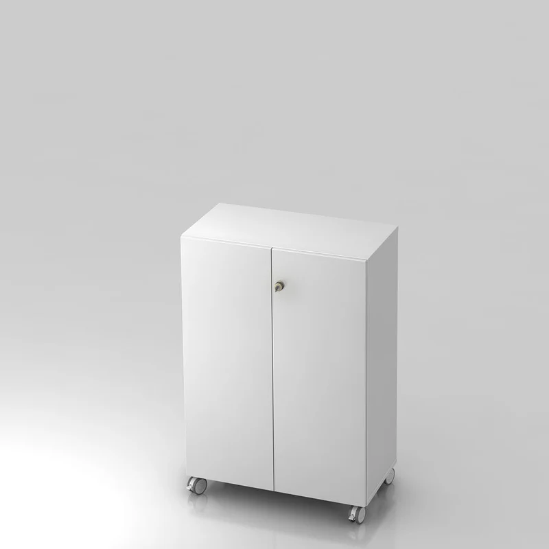 Mobiler Aktenschrank Büroschrank Pure - 3 Ordnerhöhen 80cm breit auf Rollen