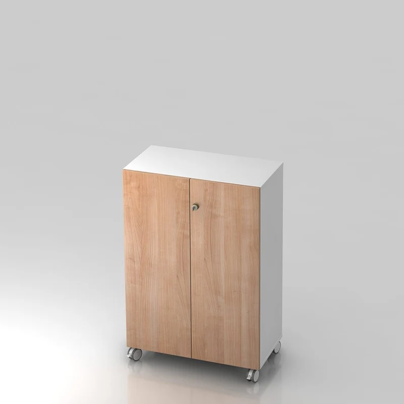 Mobiler Aktenschrank Büroschrank Pure - 3 Ordnerhöhen 80cm breit auf Rollen