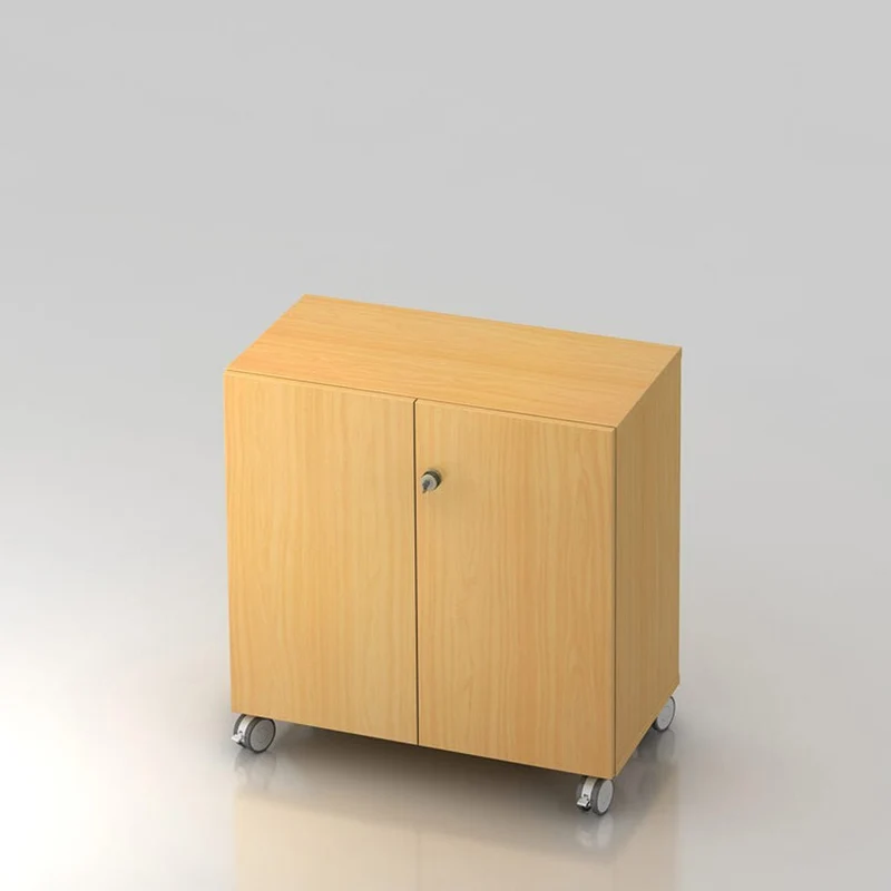 Mobiler Aktenschrank Büroschrank Pure - 2 Ordnerhöhen 80cm breit auf Rollen