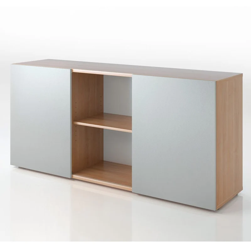 Sideboard Easy Schiebetürenschrank 2OH 160cm breit - Büromöbel Plus - mit Schwebetüren - auf Rechnung bestellen und sparen🇩🇪