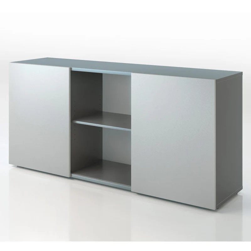 Sideboard Easy Schiebetürenschrank 2OH 160cm breit - Büromöbel Plus - mit Schwebetüren - auf Rechnung bestellen und sparen🇩🇪