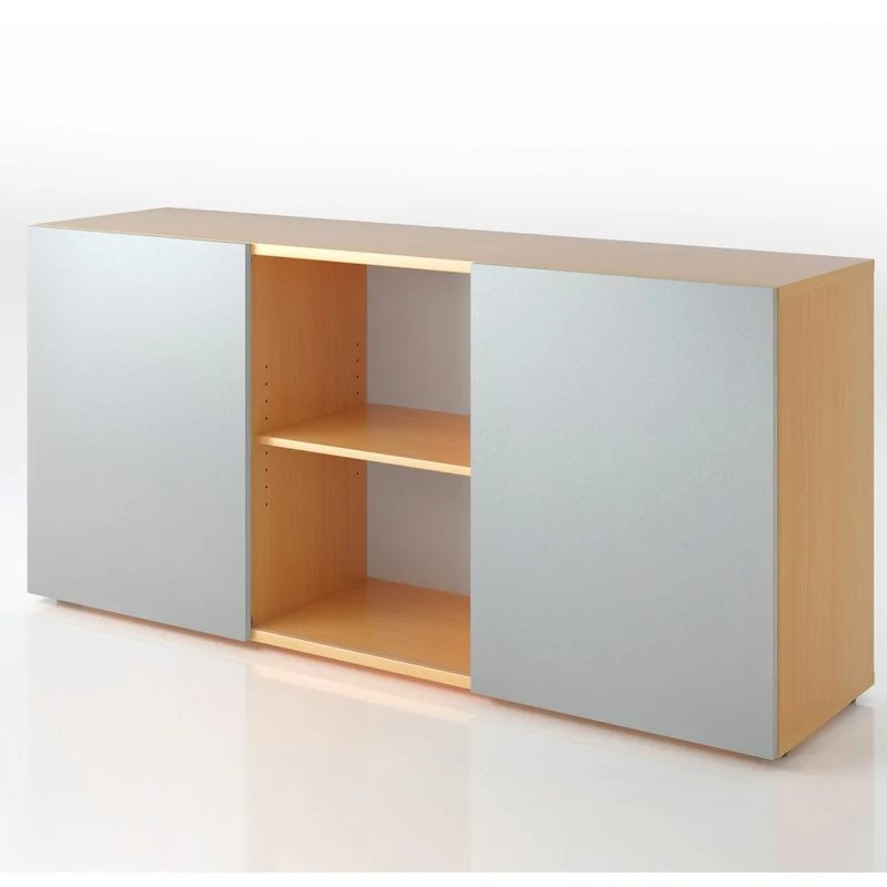 Sideboard Easy Schiebetürenschrank 2OH 160cm breit - Büromöbel Plus - mit Schwebetüren - auf Rechnung bestellen und sparen🇩🇪
