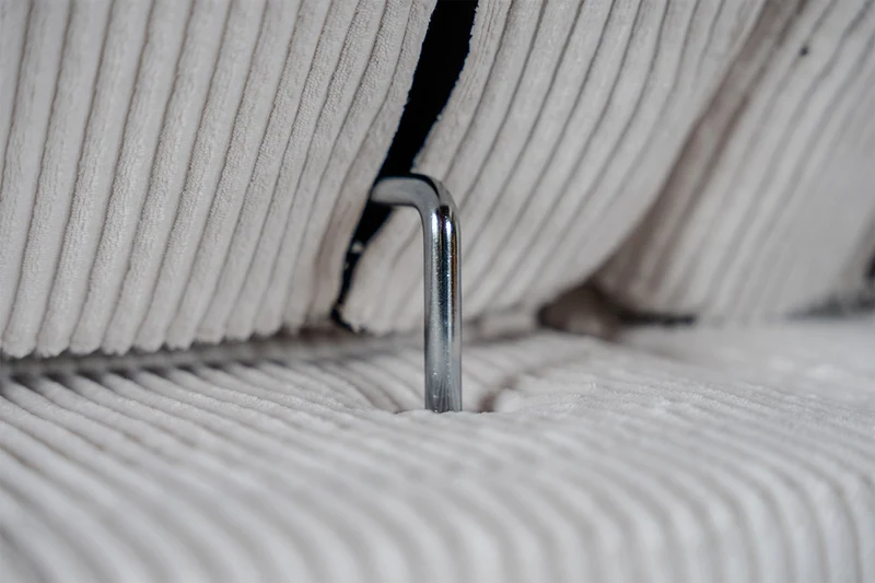 KAWOLA Big Sofa KIANA 3-Sitzer Funktionssofa Kopfstütze verstellbar Cord cremeweiß
