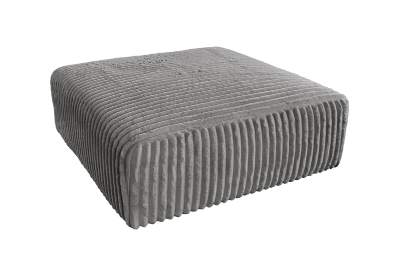 KAWOLA Hocker WIOLO SOFT Sitzelement für Modulsofa Weicher Breitcord grau