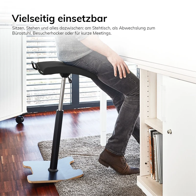 Ergonomischer Bürohocker Hocker - Stehhilfe mit Bodenwippe Lento Sella Activa SA10 - verhindert Rückenschmerzen und Verspannungen