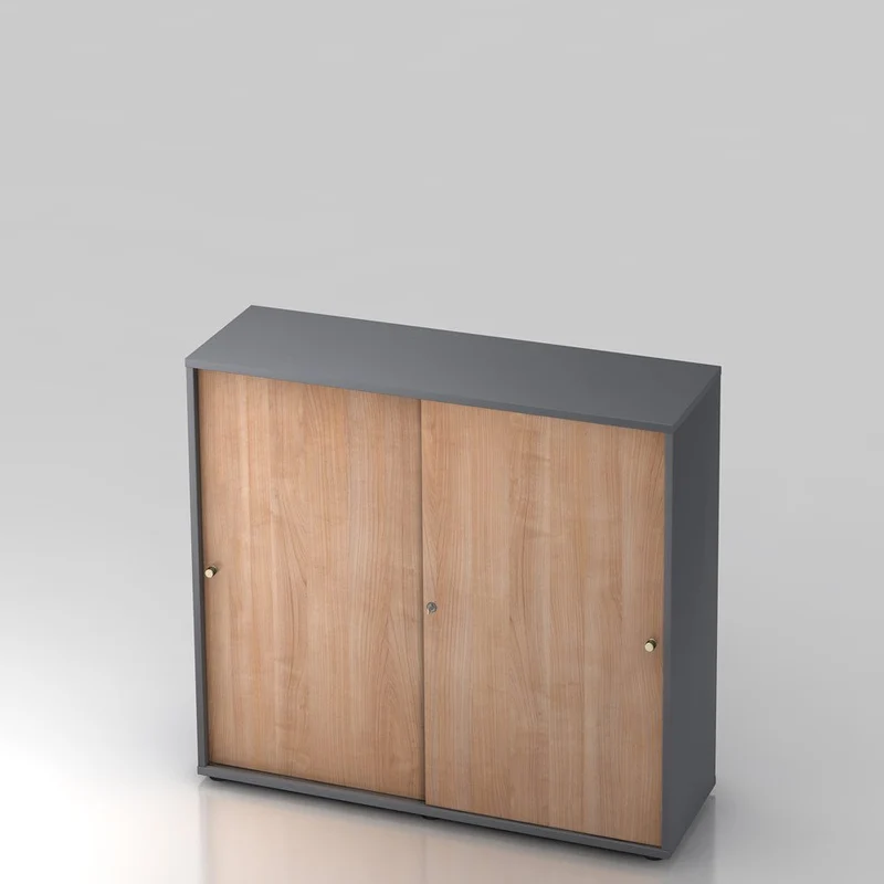 Schiebetürenschrank PLUS - Büromöbel Plus - 3 Ordnerhöhen 120cm breit