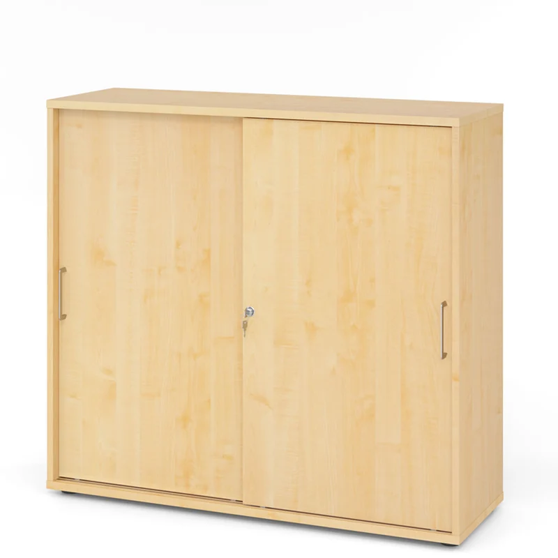 Hammerbacher Schiebetürenschrank 1753S | 3 Ordnerhöhen | abschließbar | 120 x 110 x 40cm
