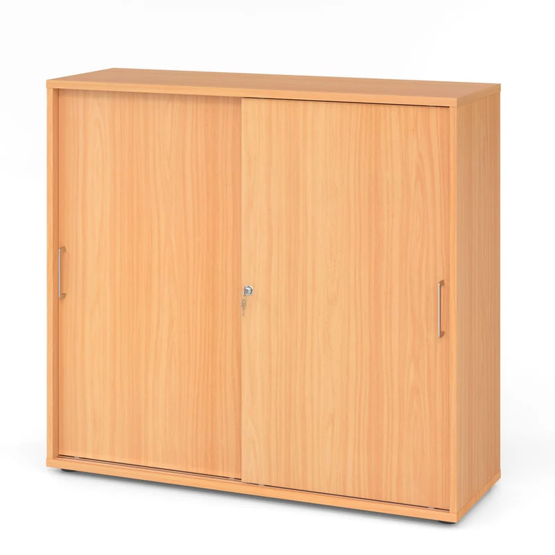 Hammerbacher Schiebetürenschrank 1753S | 3 Ordnerhöhen | abschließbar | 120 x 110 x 40cm