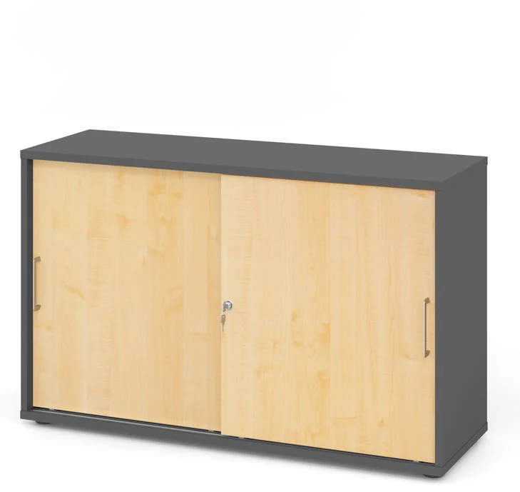 Hammerbacher Schiebetürenschrank 1752S, Holz, abschließbar, 120 x 74,8 x 40cm