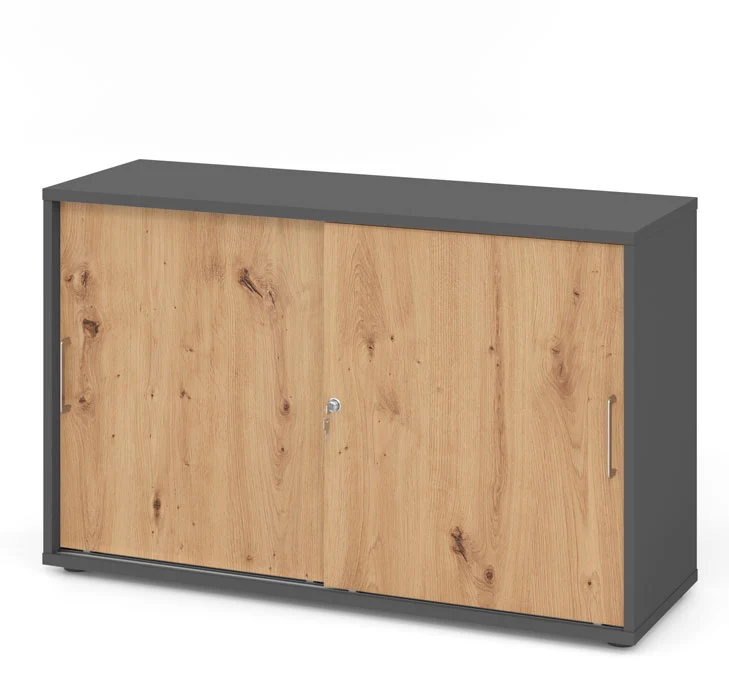 Hammerbacher Schiebetürenschrank 1752S, Holz, abschließbar, 120 x 74,8 x 40cm