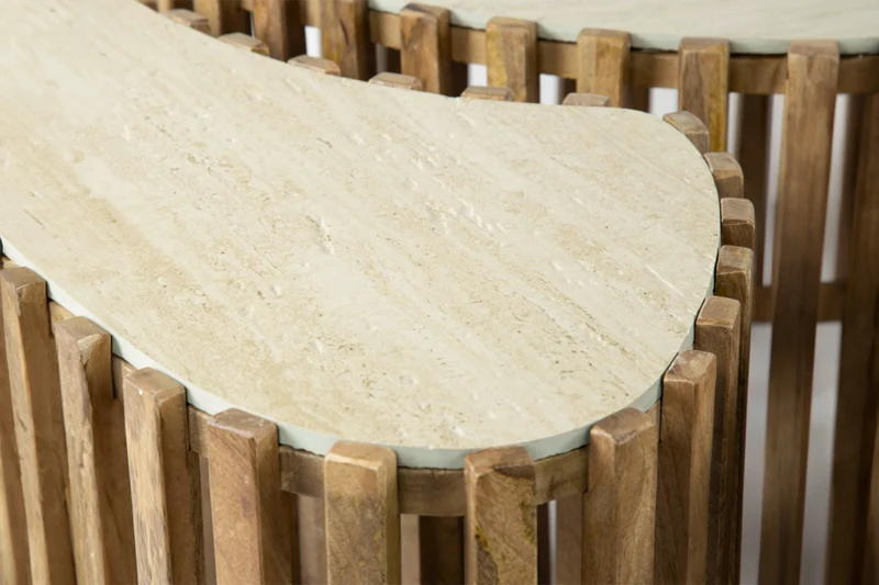 KAWOLA Couchtisch LIMAY Set 3-tlg. Keramik weiß