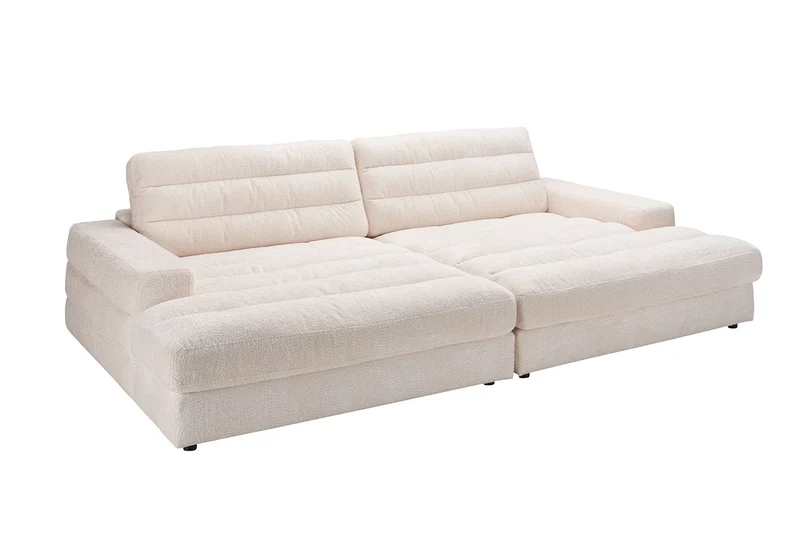 KAWOLA Big Sofa LANA Stoff weiß