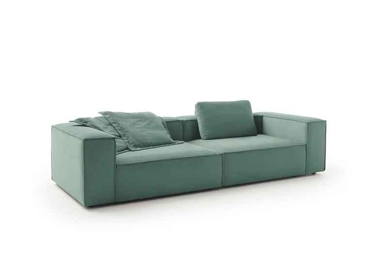 KAWOLA Sofa CARMO 3-Sitzer Feincord grün