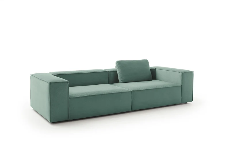 KAWOLA Sofa CARMO 3-Sitzer Feincord grün
