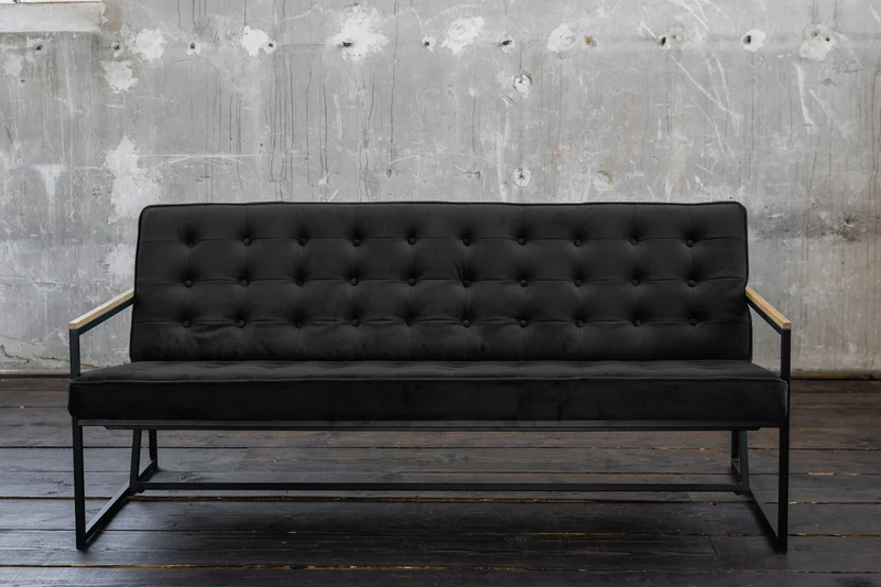 KAWOLA Sofa ARLY Polsterbank Bezug Velvet schwarz