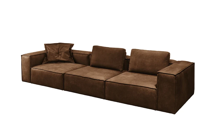 KAWOLA Sofa CARMO 4-Sitzer Leder braun