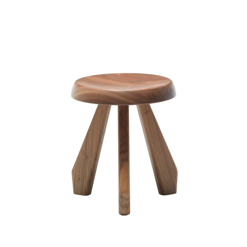 Wood Stool TABOURET MERIBEL, designed by Charlotte Perriand for Cassina