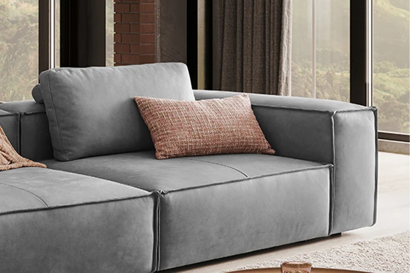 KAWOLA Sofa CARMO 3-Sitzer Leder grau