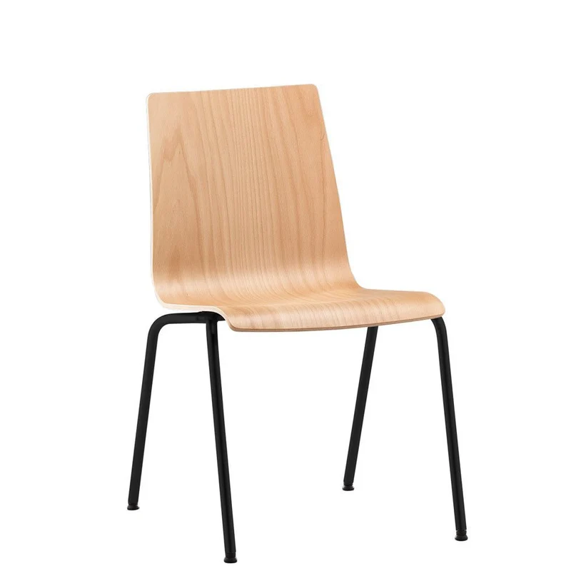 Stapelstuhl Besucherstuhl 4-Fuß PLUS 5 Buchenschale - Holz-Schalenstühle Stapelstuhl Robust & Pflegeleicht- Auf Rechnung kaufen