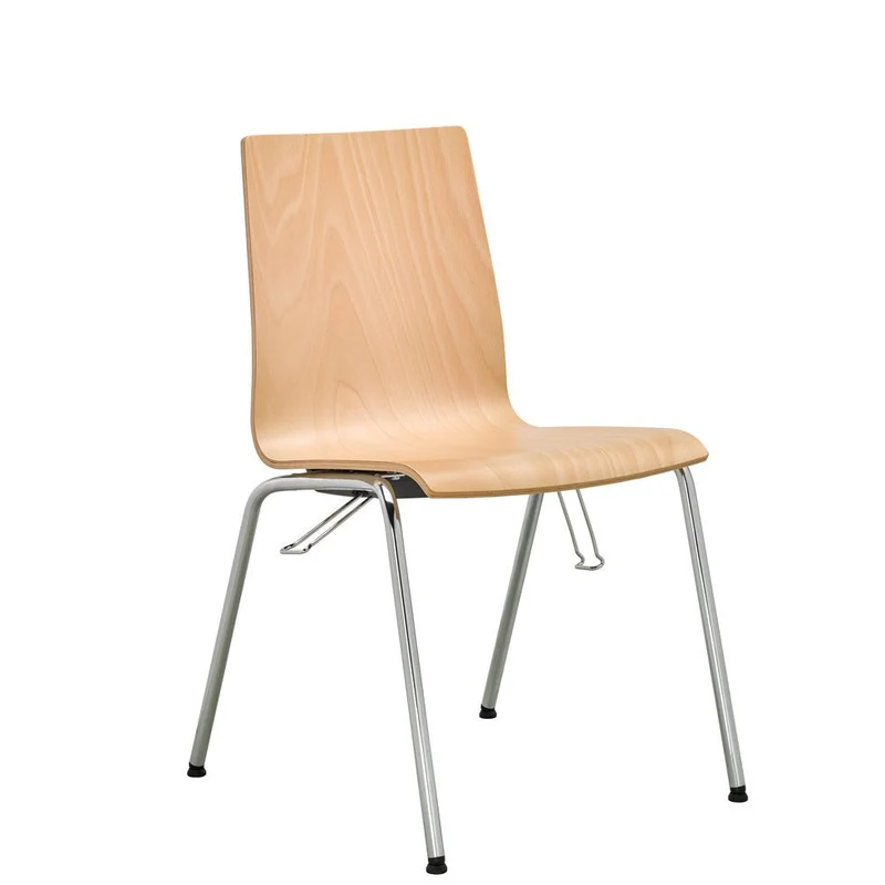 Stapelstuhl Besucherstuhl 4-Fuß PLUS 5 Buchenschale - Holz-Schalenstühle Stapelstuhl Robust & Pflegeleicht- Auf Rechnung kaufen
