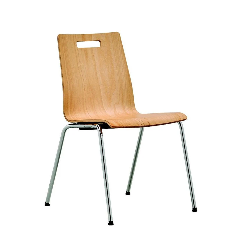 Stapelstuhl Besucherstuhl 4-Fuß PLUS 5 - Holzschalenstuhl - Gestell Schwarz - Reihenverbinder - Schreibtablar - Jetzt mit Bestpreis auf Rechnung kaufen