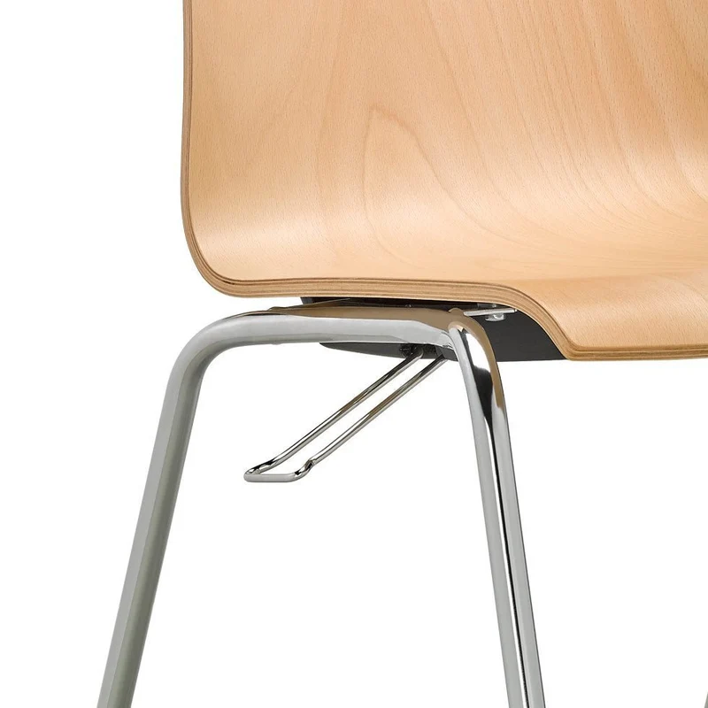 Stapelstuhl Besucherstuhl 4-Fuß PLUS 5 - Holzschalenstuhl - Gestell Schwarz - Reihenverbinder - Schreibtablar - Jetzt mit Bestpreis auf Rechnung kaufen
