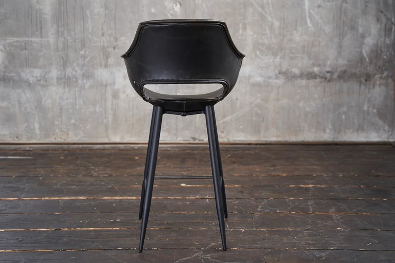 KAWOLA Barhocker ZAJA Barstuhl Sitzhöhe 76 cm Kunstleder schwarz