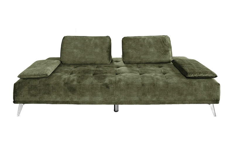 KAWOLA Sofa WIOLO Schlafsofa Daybed velvet moosgrün
