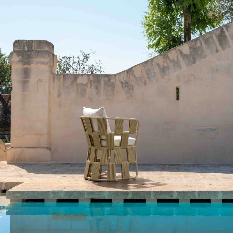 Outdoor Fabric and Aluminium Armchair SCACCO by Ludovica + Roberto Palomba for Talenti